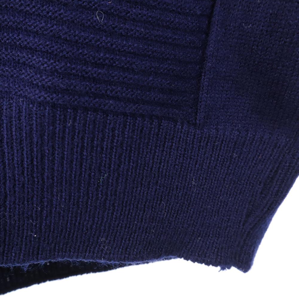 CHEMISE LACOSTE 80s vintage Long sleeve V neck sweater XXL Navy knit Men's Used