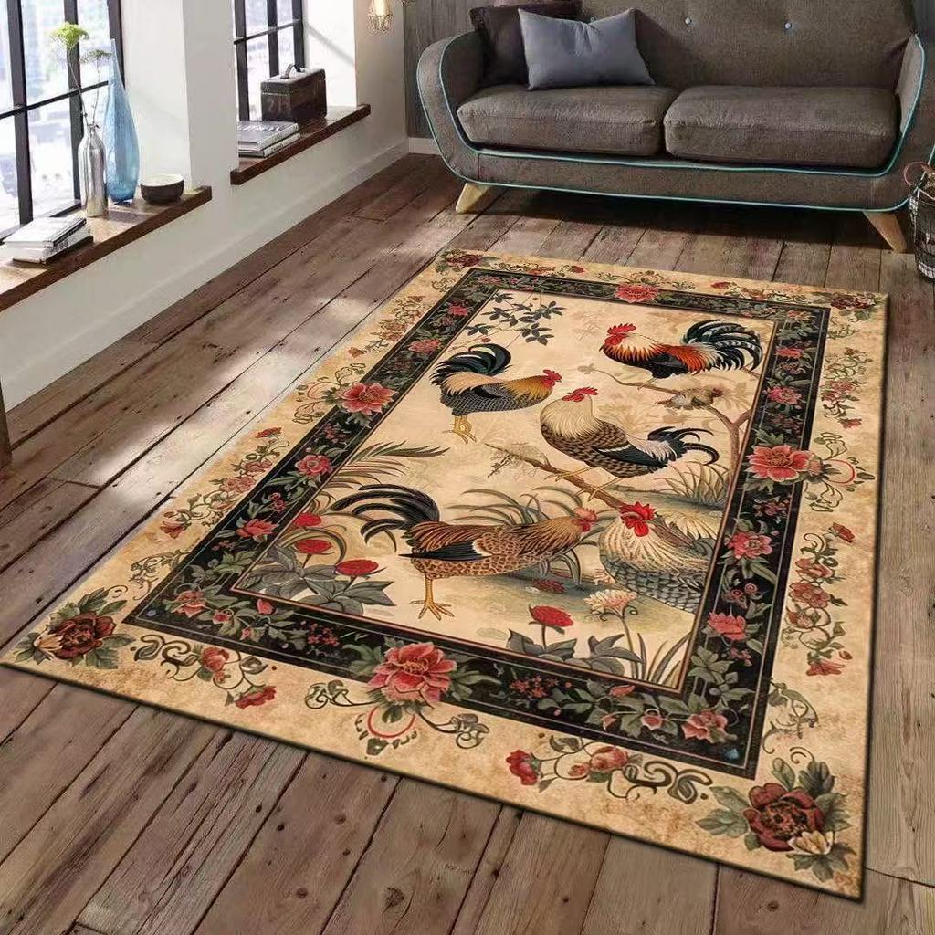 Китайский Традиционный Петух Пион Цветочный Узор Цветочный Ковер Нескользящий Коврик Коврик для Гостиной Украшение Дома Восточный Декор