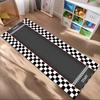 Running Track Print Mat - Athletic Lane Design Non-Slip Floor Carpet for Hallway Home Gym Playroom Sports Decor Fashionable