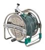 HATAYA Hose Reel for 20m Includes Wired Algae Prevention Made of Stainless Drum Down Winding Large Handle Lever Nozzle Stainless Steel Hose Reel