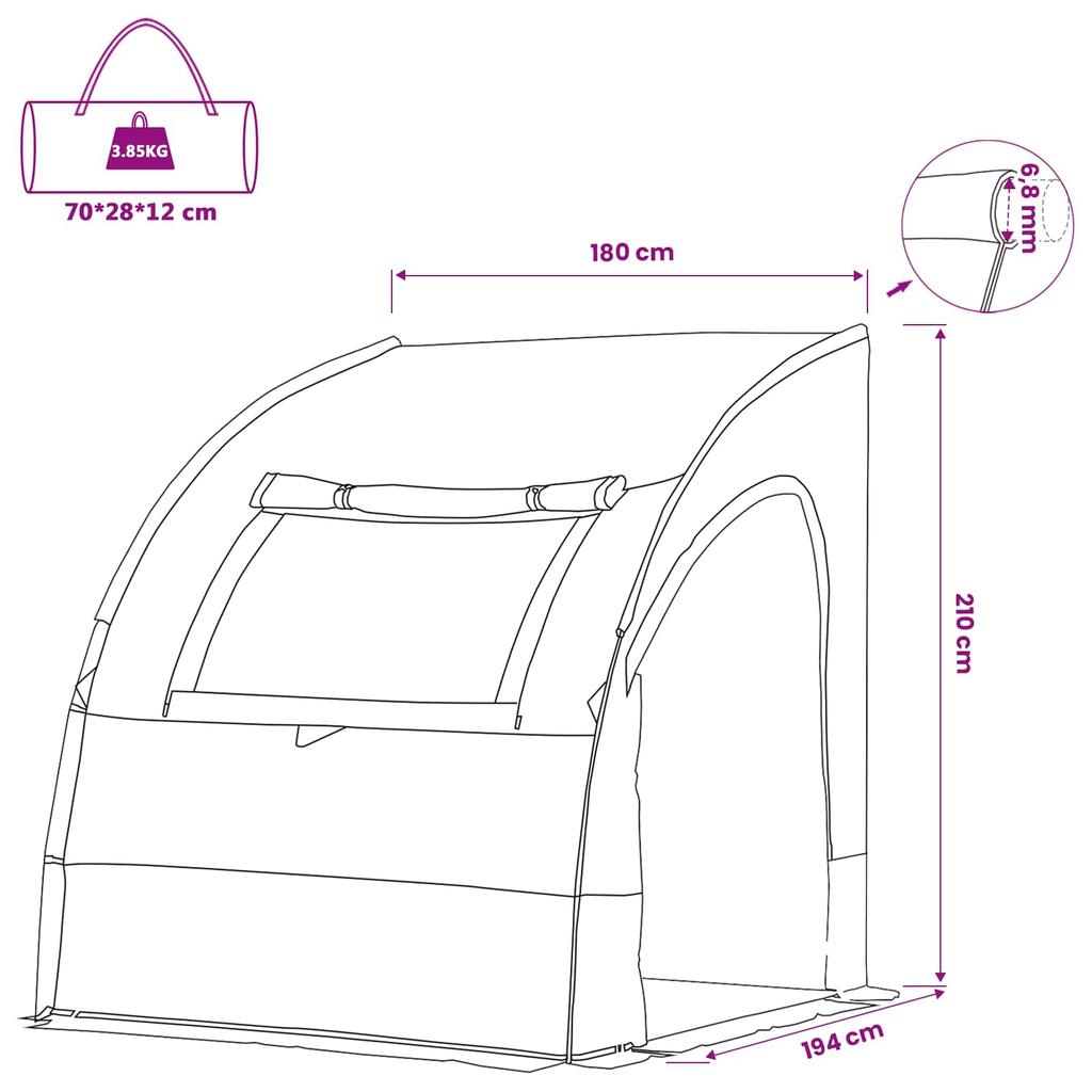 Tailgate Tent for 194 x 180 x 210 cm Grey and Orange