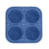 Ice Cube Tray Quick Release Food Grade Silicone 4 Cavity Soccer Ice Cube Mould with Lid for Whiskey Cocktails