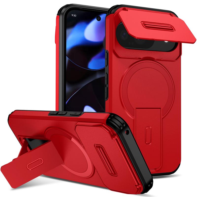 Защитный чехол Armor для Google Pixel 10 10A 9 9A 8 8A Pro XL Чехол со шторкой для защиты объектива камеры Чехол с поддержкой беспроводной зарядки