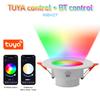 Умный светодиодный светильник Tuya Bluetooth RGBCW с диммированием, круглый точечный светильник 15 Вт, с изменяемым цветом RGB, теплый/холодный свет, голосовое управление Alexa Google Home