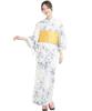 Комплект юката Nishiki Фестивальный японский узор 1412-3B Женский из 2 предметов (Юката + Оби) - Готовый к носке, Универсальный размер-Фейерверки Оби, Ретро, Современный, Цветочный,