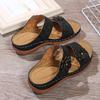 2024 Summer Women's Slippers Large Size Women's Shoes Retro Roman Sandals Women's Casual Wedge Sandals Thick-soled Slippers