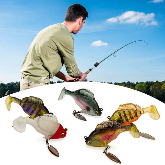 5 шт. 6 см/10,5 г приманка для прыгающей рыбы с вращающимся лезвием, крючком без водорослей, лопастным хвостом, искусственная приманка для соленой воды, пресноводного судака, окуня, рыболовные принадлежности