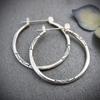 Retro Antique Silver Floral Hoop Earrings - European & American Style
