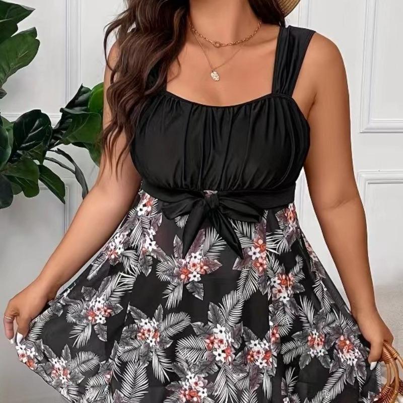 2024 Большой купальник 0XL-5XL Новая юбка-танкини Брюки с плоскими углами I Плавание Сексуальная Европа и Америка Большой трансграничный