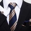 Men's 8cm Solid & Polka Dot Plaid Tie Set with Cufflinks & Pocket Square