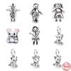New Bear Mom Dad Girl Boy Dog Cat Dangle Diy Bead Fit Original Charms Silver 925 Bracelet For Women Girl Fashion Jewelry