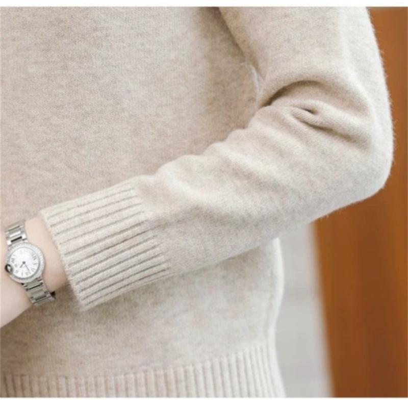 Autumn Winter New Women Sweater Women's High Neck Knitted Pullover Loose Korean Fashion Warm Women's Top