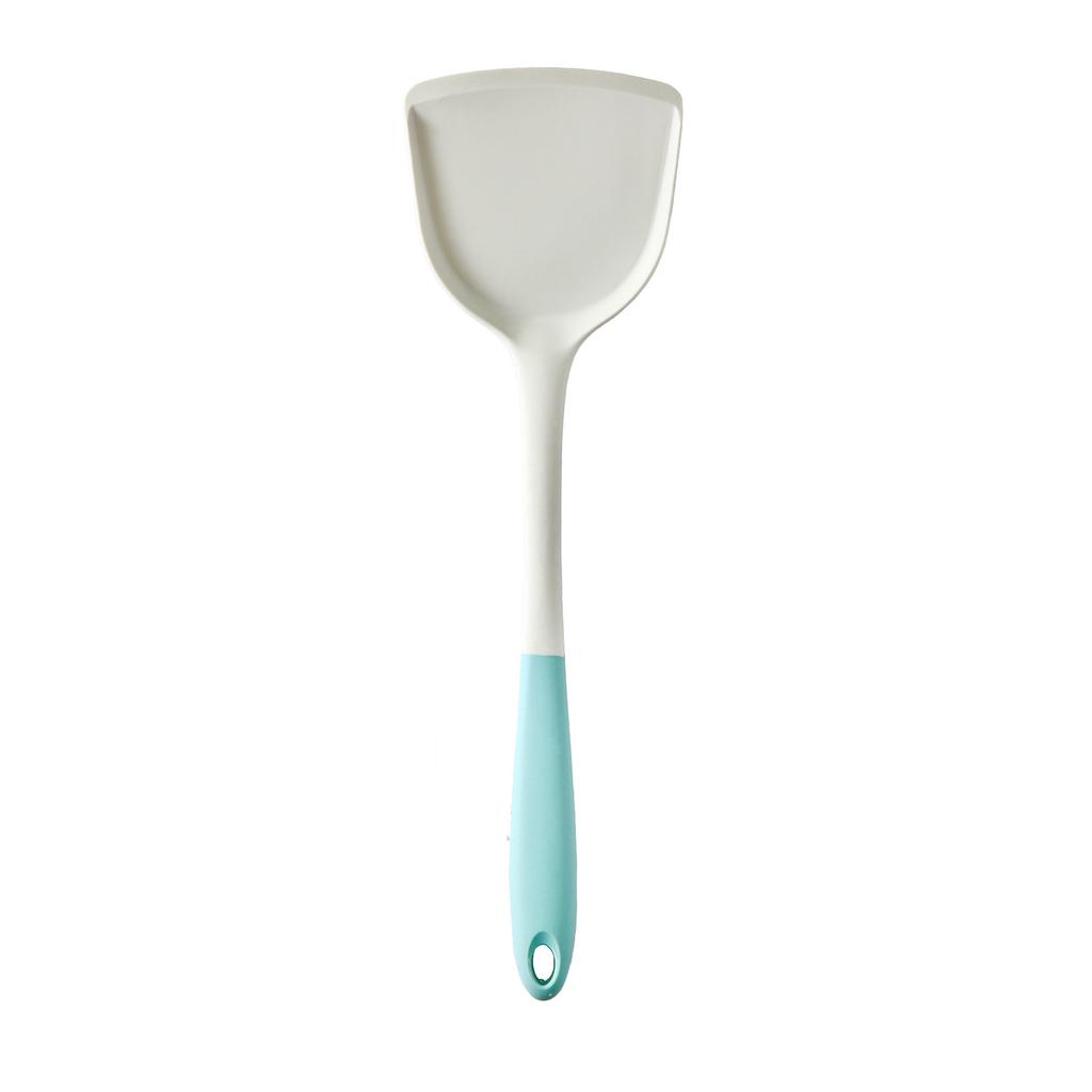 1/2/3/4 шт., белая, синяя ручка, силиконовая кухонная утварь, силиконовая лопатка, ложка, суповая ложка, рисовая ложка, многофункциональная кухонная ложка, лопаточка
