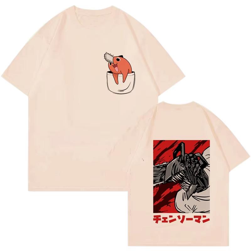 Unisex Unisexge Y2k Clothes Japanese Anime Chainsaw Unisex T Shirt 90s Funny Pochita Tshirt Makima Harajuku Graphic Tee Tshirt