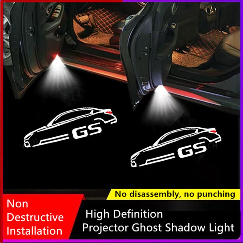 QMV5 2Pcs Led Car Door Welcome Light Warning Light For Lexus GS 300 330 350 430 450 2012 2013 2014-2017 Auto Decorations Accessories