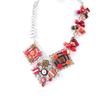 [H9118] - Designer Necklace 'Babouchka' Red Brown