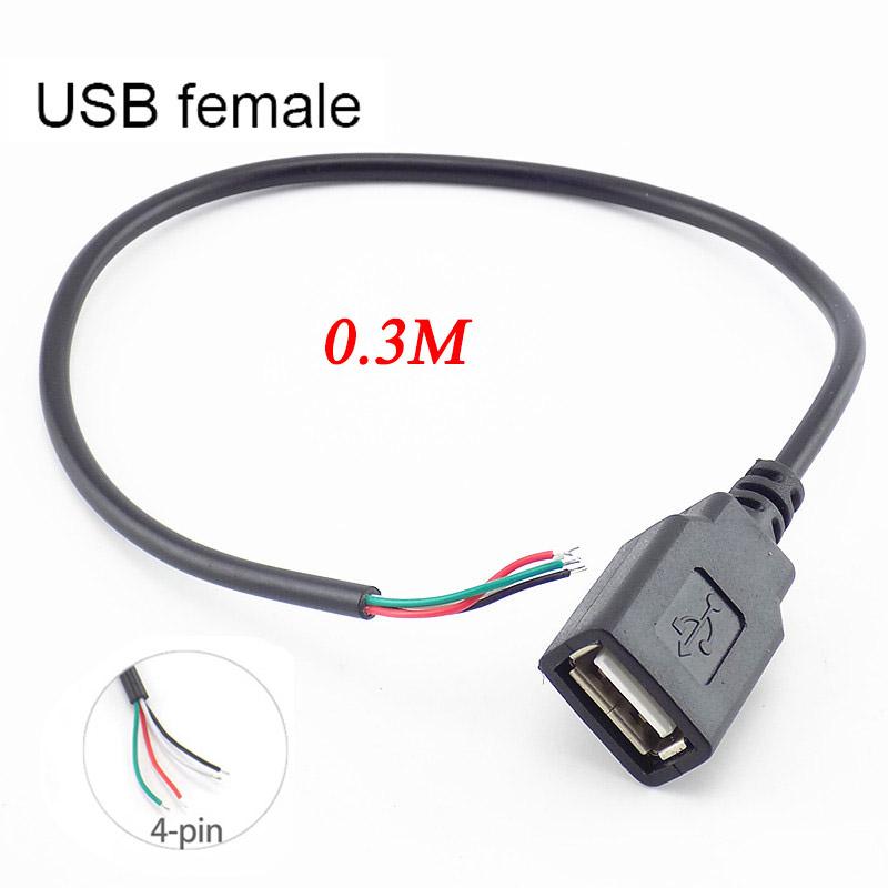 5 шт./лот Micro USB 2.0 A Female Male Jack Удлинительный кабель питания 4 Pin 2 Pin 4 провода DIY Data Line Зарядный шнур