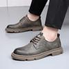 Модные деловые мужские кроссовки в британском стиле из мягкой кожи, повседневная обувь, модная мужская обувь с круглым носком, на шнуровке, оксфорды в стиле ретро
