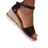 Womens/Ladies Dusk Buckle PU Ankle Strap Wedge