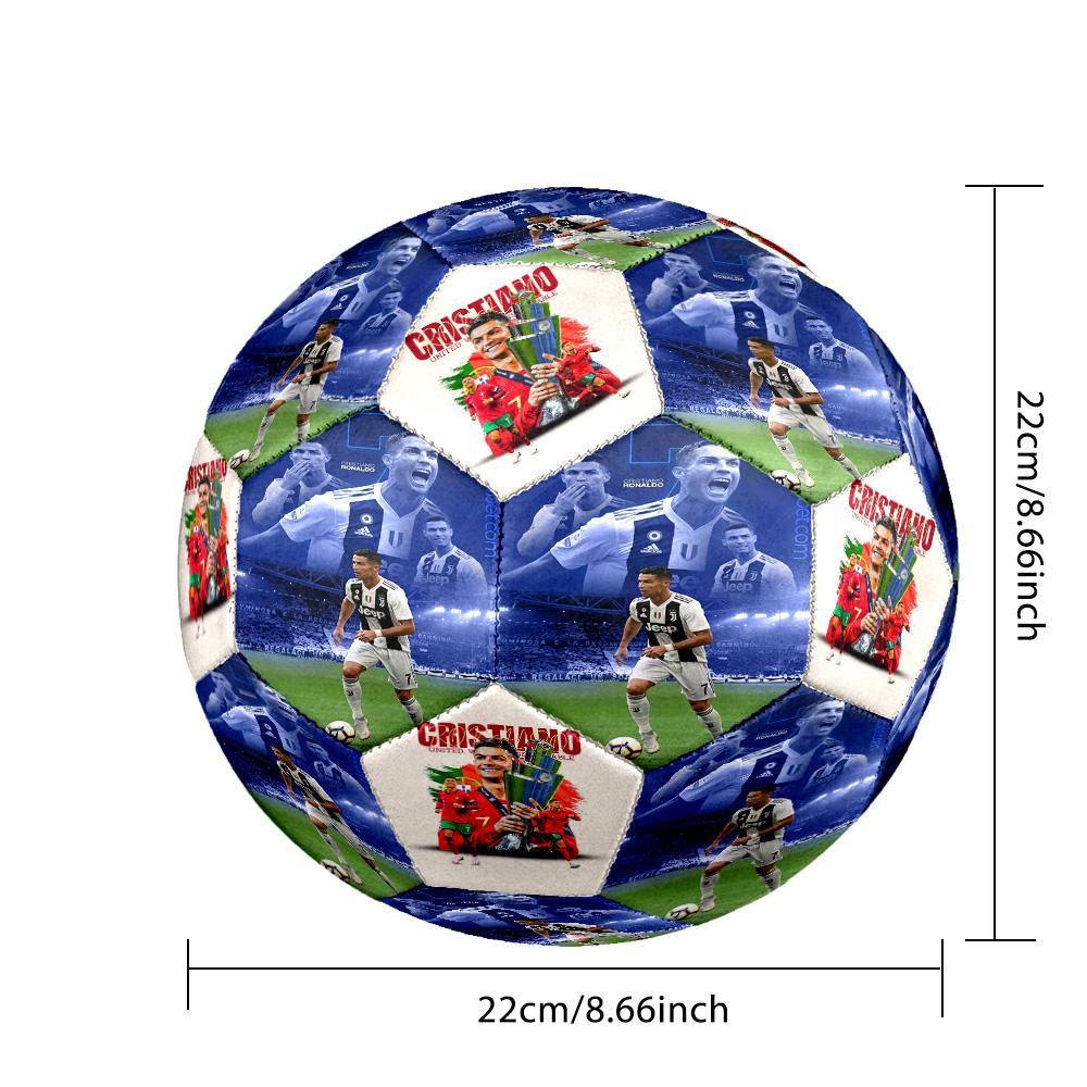 Ronaldo's Dream Work Believe Win Size 5 Soccer Ball Machine-Stitched Indoor/Outdoor Training and Matches Surprise Collection Gift