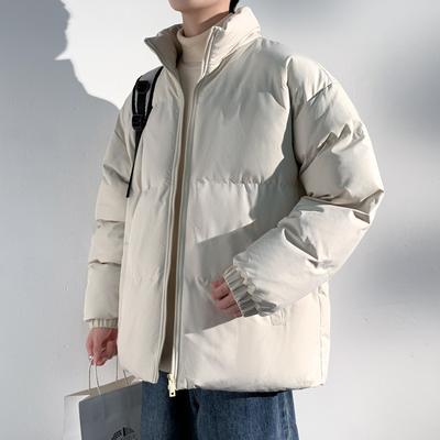 Корейский стиль воротник-стойка однотонное утолщенное теплое и морозостойкое хлопковое пальто модная пара интернет-знаменитость тот же стиль хлопковая куртка