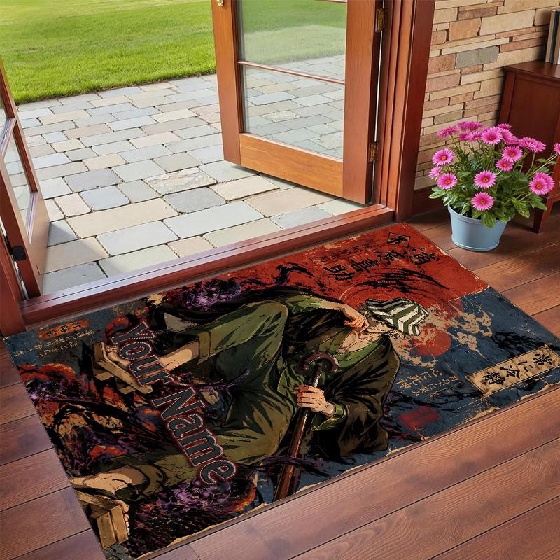 Crystal Velvet Rug Custom Name Text, Soft Non Slip Floor Mat Home DecorBleach anime
