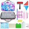 Multifunctional Diamond Painting Tool Set with 70-Bottle Storage and Leather Handbag