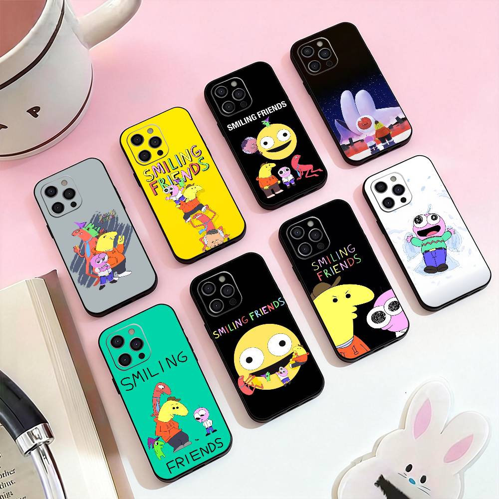 Cartoon S-Smiling friends Phone Case For iPhone 17,16,15,14,13,12,11 Plus,Pro,Max,XS Silicone Soft Cover