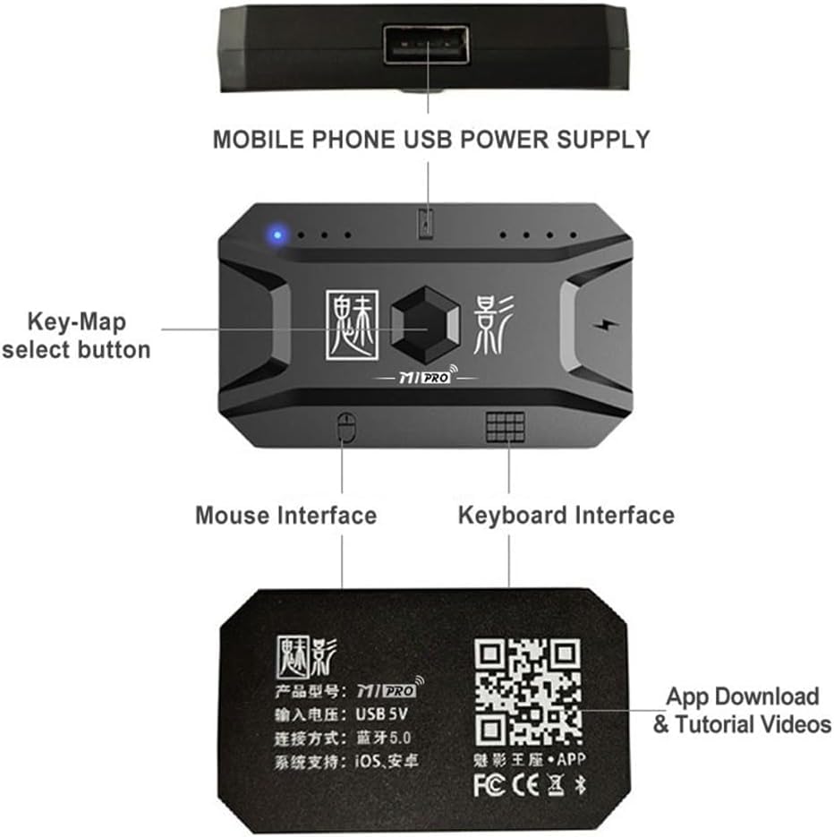 Docooler Half-Handed Gaming Keyboard and Mouse Combo, 25-Key One-Handed Wired RGB Keyboard and Gaming Mouse Converter with Customizable Buttons for