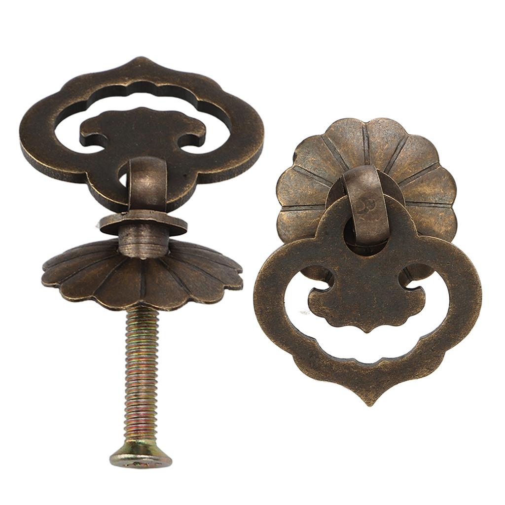 4set Antique Cabinet Handles Bronze Color Auspicious Clouds Shape Vintage Style Decorative DIY