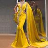 European & American Women's Gold Sequin Evening Dress - Yellow, Long Skirt, 2025 Design