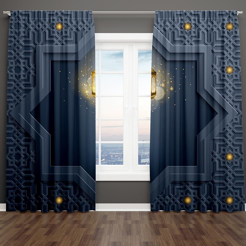 2 шт. золотые светлые роскошные темно-красные шторы на окна Рамадан Карим для детей, спальни, гостиной, ванной комнаты, кухни, двери, домашнего декора