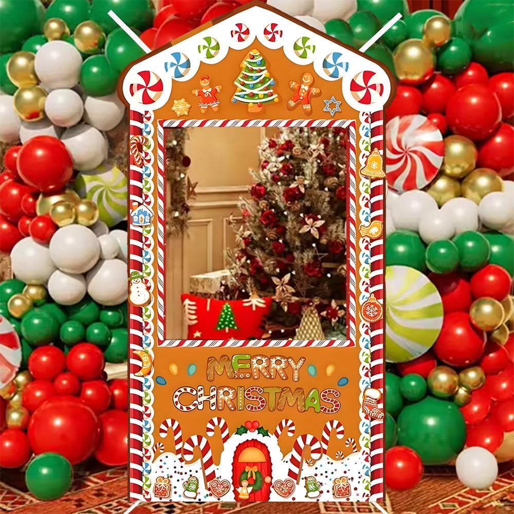 1pc90x180 Christmas Photo Booth Frame Background Banner Happy New Year Christmas Party Decoration Xmas Gifts Photo Shoot Props