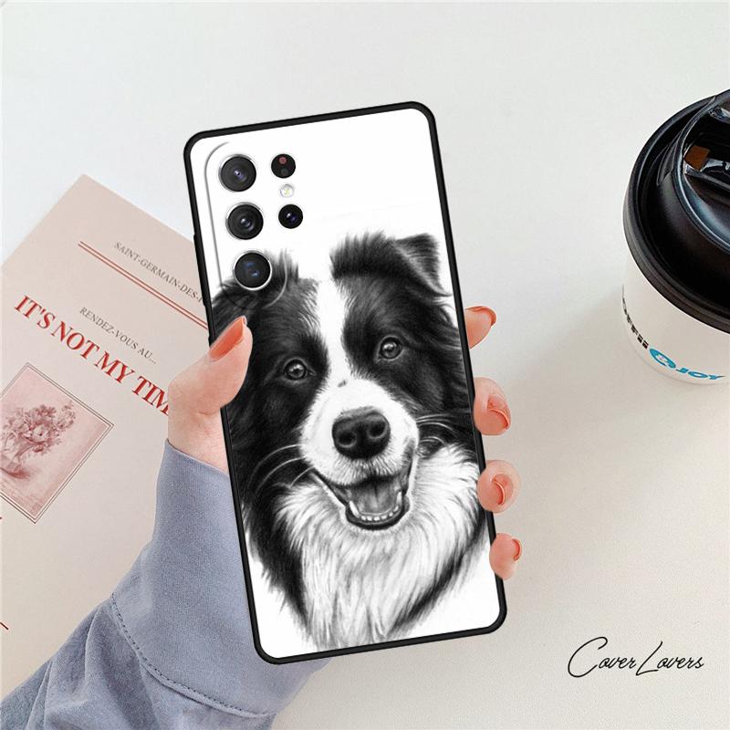 Чехол для телефона с собакой Бордер-колли Для Samsung Galaxy S24 S25 S23 S22 Ultra Note 10 20 Plus S20 S21 FE Обложка