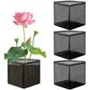 4 Pcs Aquatic Planting Bags 7in Reusable Mesh Water Garden Pond Plant Pot - Breathable Square Pots for Bog and Terrestrial Plants