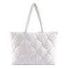 Women's Monochromatic Shift Bag  Large Capacity  Cotton Bag  Diamond Shoulder Bag  Elegant  Winter