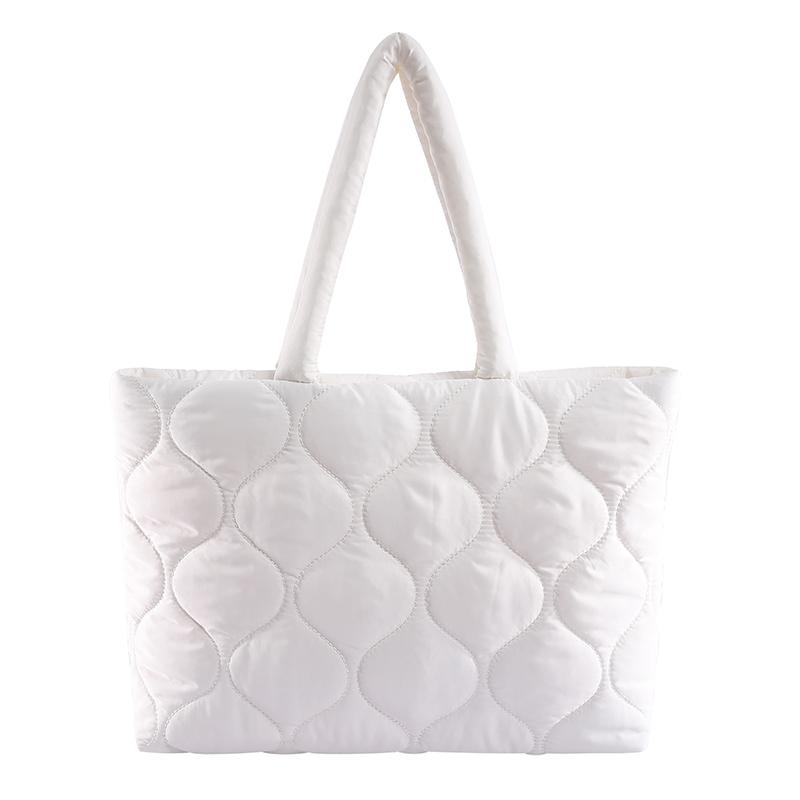 Women's Monochromatic Shift Bag Large Capacity Cotton Bag Diamond Shoulder Bag Elegant Winter