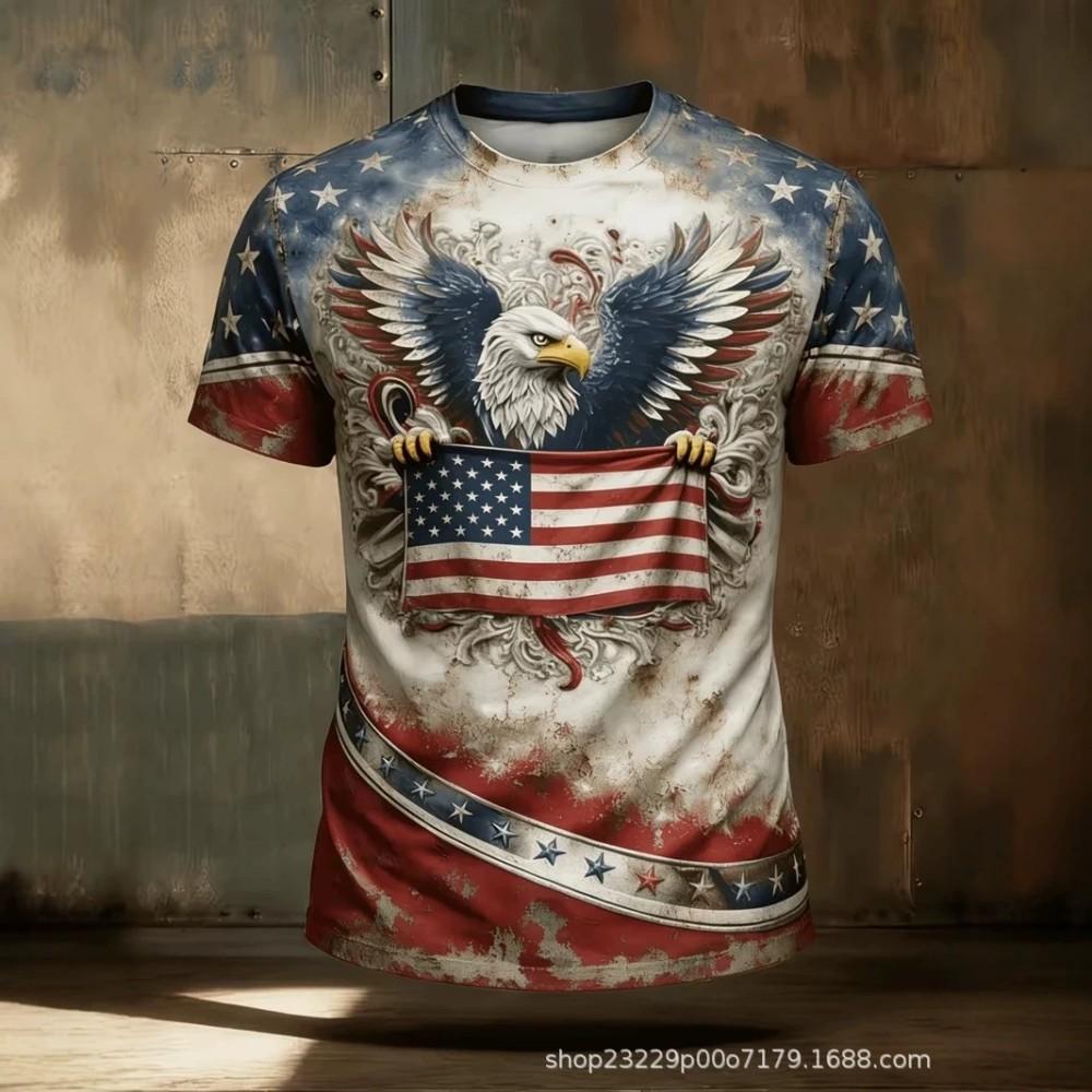 Patriotic USA 250 Print Polo Shirt, Trendy Casual Top For Everyday Wear
