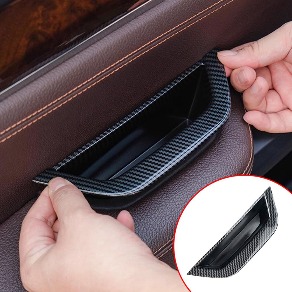 Car Interior LHD RHD Driver Door Pull Handle Armrest Panel Storage Box Cover Carbon Fibre For BMW X3 X4 F25 F26 2011-2016