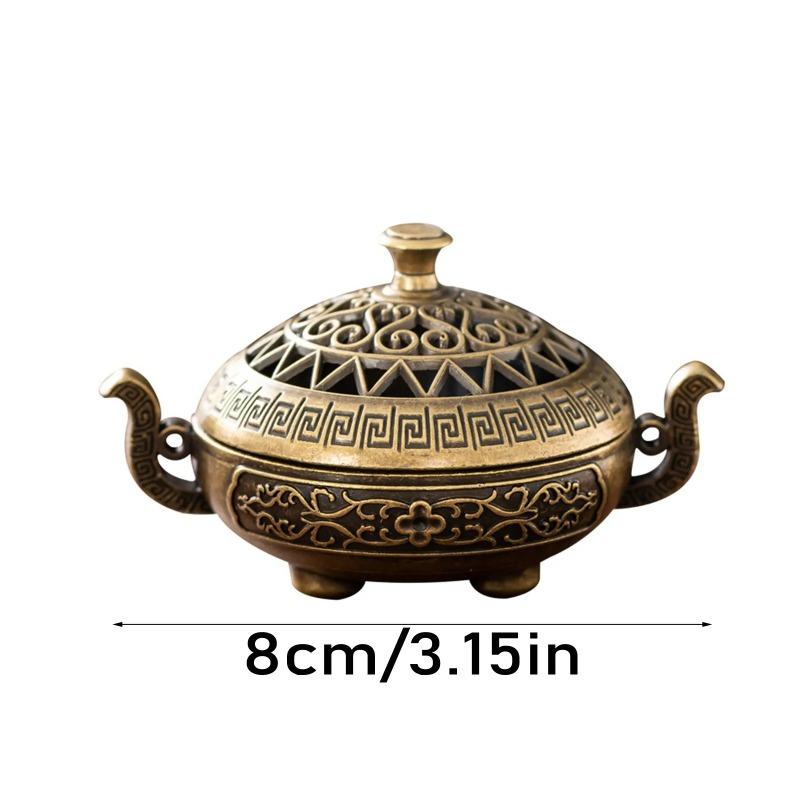 Vintage Incense Burner for Home and Meditation Intricate Carved Design Releases Fragrance Calming and Relaxing 7