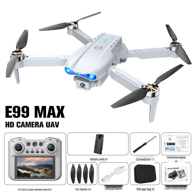E99MAX Dual Camera Foldable Drone: Brushless Quadcopter with Optical Flow and Remote Control Large Screen.