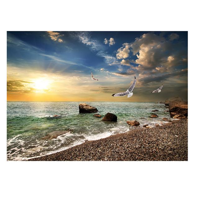 Восход солнца морской пейзаж пляж холст живопись современные постеры и принты Cuadros настенные художественные фотографии гостиная домашний декор без рамки без рамки