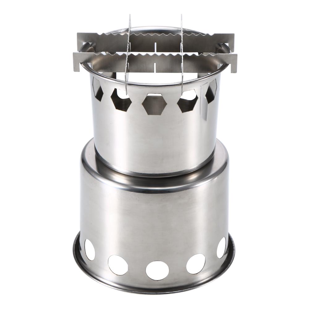 Lixada Портативная складная дровяная печь, легкая уличная легкая нержавеющая сталь для пикника, кемпинга, приготовления пищи на дровах