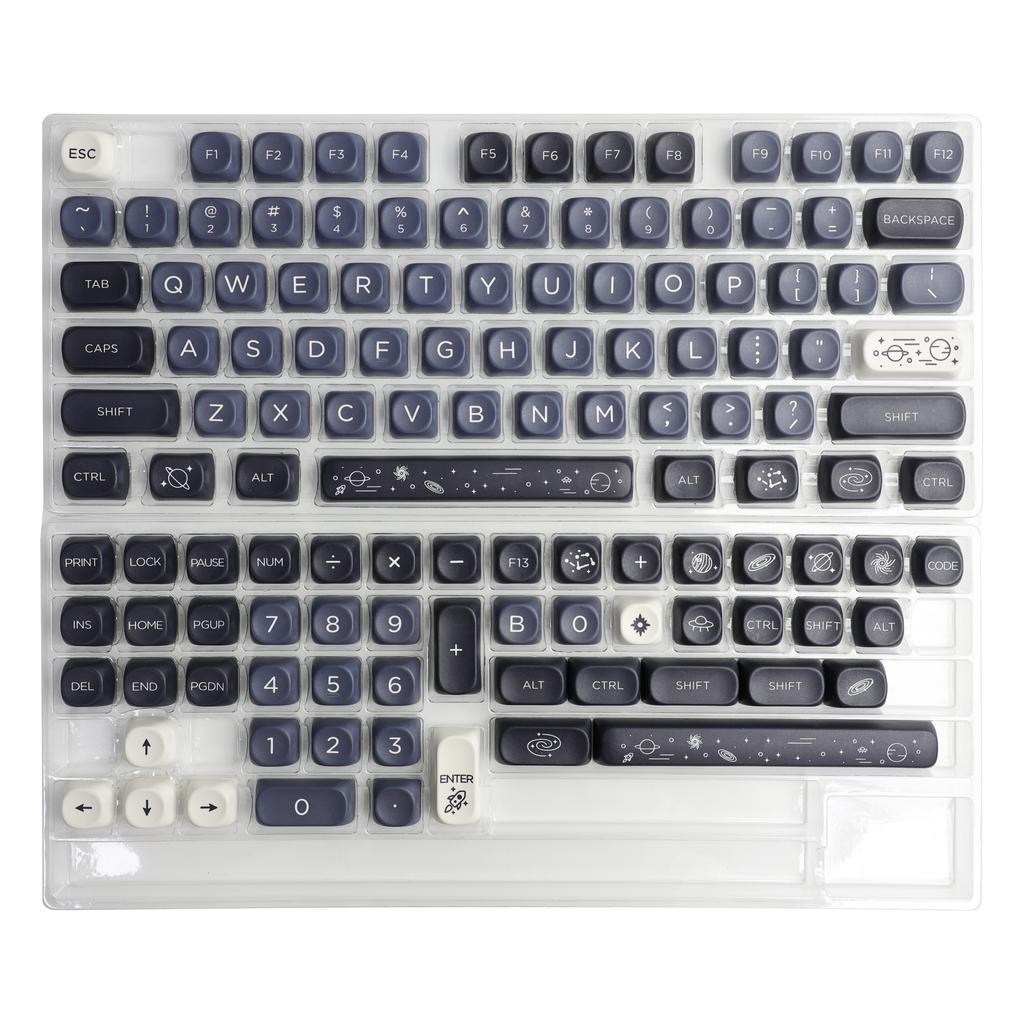 130 Keys Blue Dream Five Sided Dye Sublimation Keycaps MOA Profile PBT Keycaps for Cherry MX Switch Mechanical Gaming Keyboard