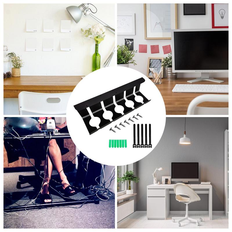 Under Desk Cable Management Tray Under Table Storage Rack Wire Organizer For Office Surge Protector Cable Holder for Home