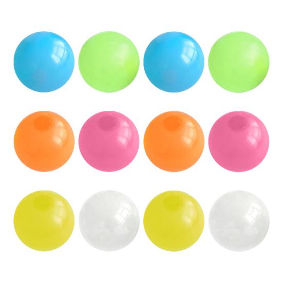 4/8/6/12Pcs Luminous Sticky Ball Glow-in-the-dark Wall Ceiling Sticky Ball TPR Anxiety Relief Stress Ball Fidget Toy Stocking Stuffer Gift
