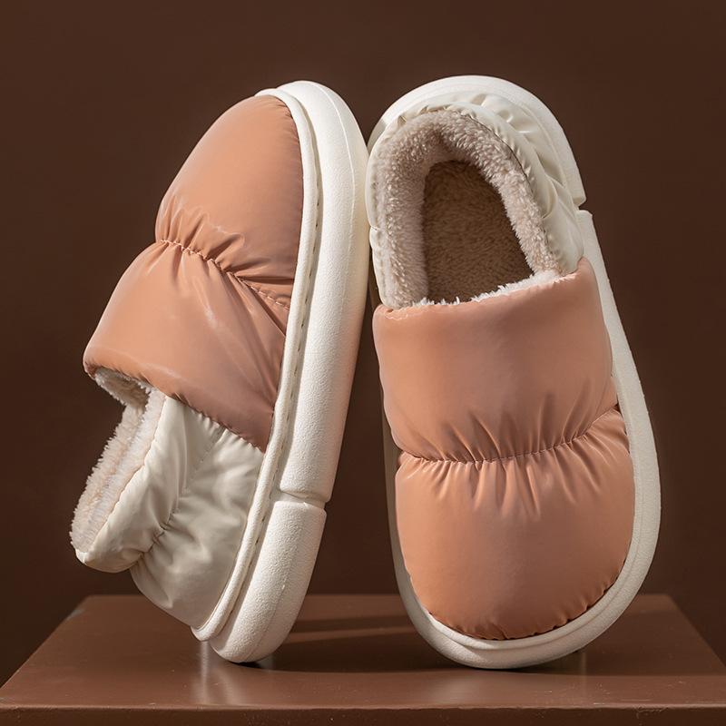 Cotton Slippers Women's Winter Bag Heel Velvet Home Indoor Warm Thick-soled Waterproof Postpartum Confinement Cotton Shoes