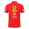 Женская поло-рубашка Ferrari F1 Racing Классический принт с логотипами спонсоров С коротким рукавом С воротником Топ для автоспорта