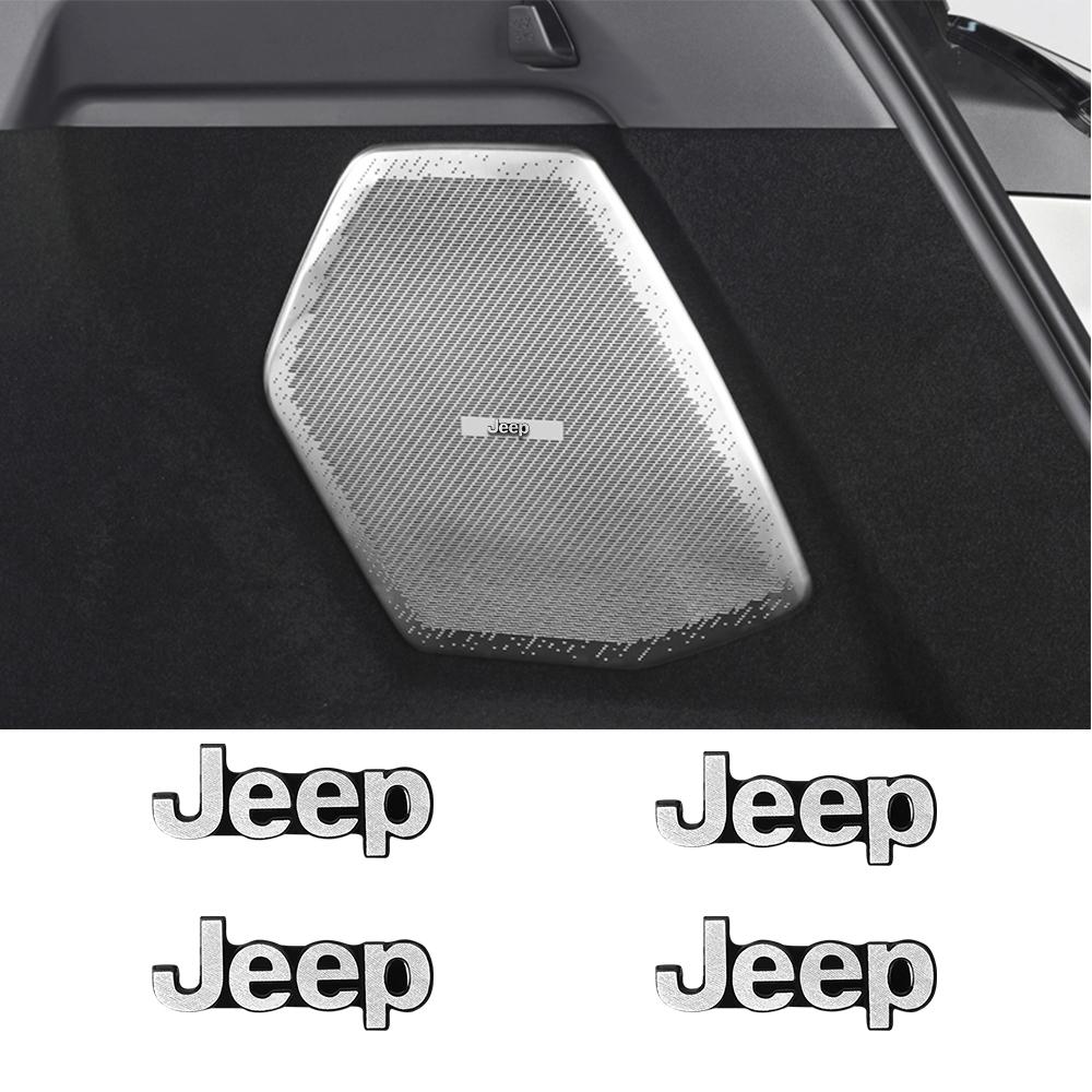 2/4PCS Car Audio Sticker 3D Metal Auto Badge Decal Decoration Accessories For Jeep Renegade Wrangler Compass Cherokee JK Rubicon ALX1