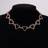 Independent Gothic Metal Hollow Connecting Heart Neck Chain Collar Necklace Women 'S Egirl Cosplay Aesthetic Jewelry Jewelry